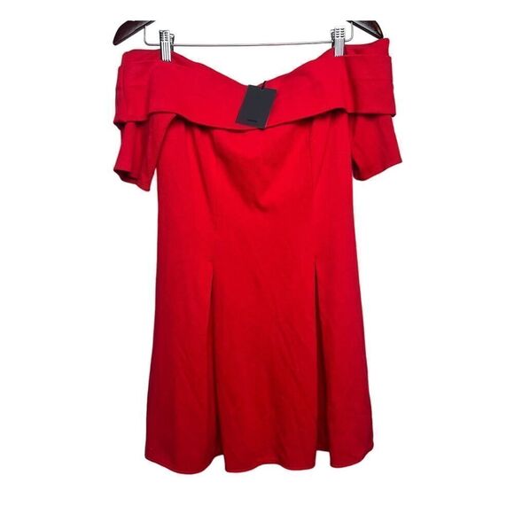 Revolve x NBD Off Shoulder Red Mini Dress NWT Sz. M - Picture 1 of 5
